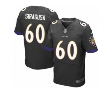 Men's Nike Baltimore Ravens #60 Nico Siragusa Elite Black Alternate NFL Jersey