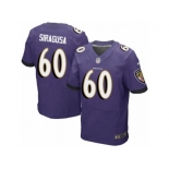 Men's Nike Baltimore Ravens #60 Nico Siragusa Elite Purple Team Color NFL Jersey