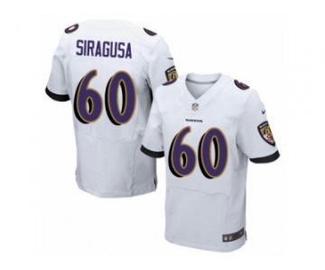 Men's Nike Baltimore Ravens #60 Nico Siragusa Elite White NFL Jersey