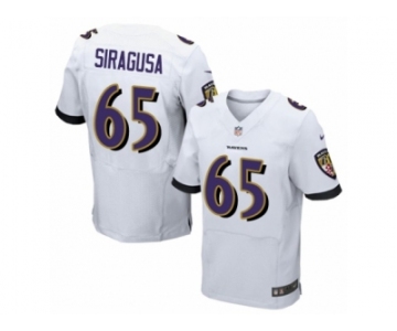 Men's Nike Baltimore Ravens #65 Nico Siragusa Elite White NFL Jersey