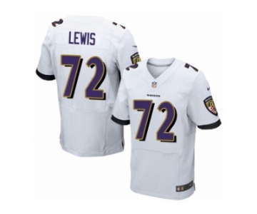 Men's Nike Baltimore Ravens #72 Alex Lewis Elite White NFL Jersey