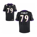 Men's Nike Baltimore Ravens #79 Ronnie Stanley Elite Black Alternate NFL Jersey