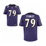 Men's Nike Baltimore Ravens #79 Ronnie Stanley Elite Purple Team Color NFL Jersey