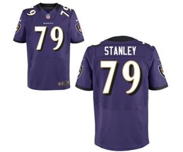 Men's Nike Baltimore Ravens #79 Ronnie Stanley Elite Purple Team Color NFL Jersey