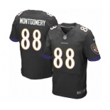 Men's Nike Baltimore Ravens #88 Ty Montgomery Elite Black Alternate NFL Jersey