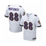 Men's Nike Baltimore Ravens #88 Ty Montgomery Elite White NFL Jersey