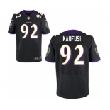 Men's Nike Baltimore Ravens #92 Bronson Kaufusi Elite Black Alternate NFL Jersey