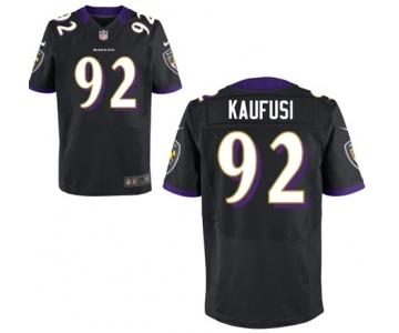 Men's Nike Baltimore Ravens #92 Bronson Kaufusi Elite Black Alternate NFL Jersey