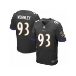 Men's Nike Baltimore Ravens #93 Chris Wormley Elite Black Alternate NFL Jersey