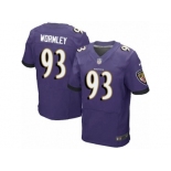 Men's Nike Baltimore Ravens #93 Chris Wormley Elite Purple Team Color NFL Jersey