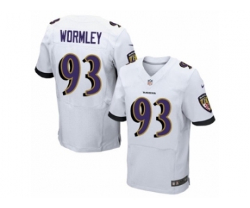 Men's Nike Baltimore Ravens #93 Chris Wormley Elite White NFL Jersey