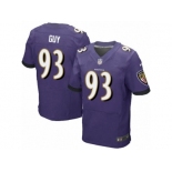 Men's Nike Baltimore Ravens #93 Lawrence Guy Elite Purple Team Color NFL Jersey