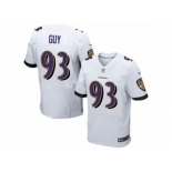 Men's Nike Baltimore Ravens #93 Lawrence Guy Elite White NFL Jersey