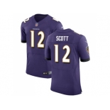 Nike Baltimore Ravens #12 Jaleel Scott Purple Team Color Men Stitched NFL Vapor Untouchable Elite Jersey