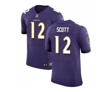 Nike Baltimore Ravens #12 Jaleel Scott Purple Team Color Men Stitched NFL Vapor Untouchable Elite Jersey