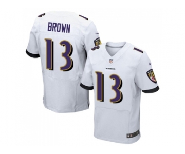 Nike Baltimore Ravens #13 John Brown White Men Stitched NFL New Elite Jersey