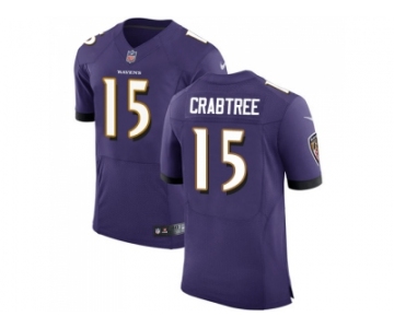 Nike Baltimore Ravens #15 Michael Crabtree Purple Team Color Men Stitched NFL Vapor Untouchable Elite Jersey