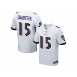 Nike Baltimore Ravens #15 Michael Crabtree White Men Stitched NFL New Elite Jersey