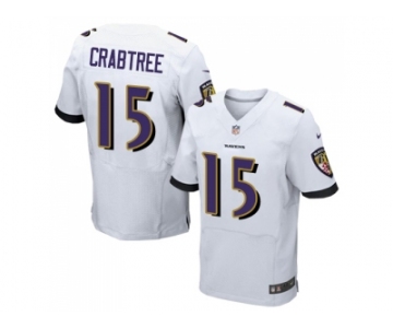 Nike Baltimore Ravens #15 Michael Crabtree White Men Stitched NFL New Elite Jersey