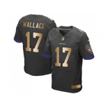 Nike Baltimore Ravens #17 Mike Wallace Black Alternate Men's Stitched NFL New Elite Gold Jersey