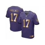 Nike Baltimore Ravens #17 Mike Wallace Purple Team Color Men's Stitched NFL New Elite Gold Jersey