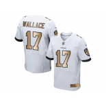 Nike Baltimore Ravens #17 Mike Wallace White Men's Stitched NFL New Elite Gold Jersey