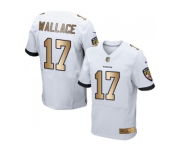 Nike Baltimore Ravens #17 Mike Wallace White Men's Stitched NFL New Elite Gold Jersey