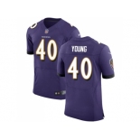 Nike Baltimore Ravens #40 Kenny Young Purple Team Color Men Stitched NFL Vapor Untouchable Elite Jersey