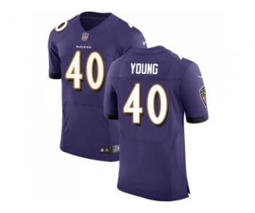 Nike Baltimore Ravens #40 Kenny Young Purple Team Color Men Stitched NFL Vapor Untouchable Elite Jersey