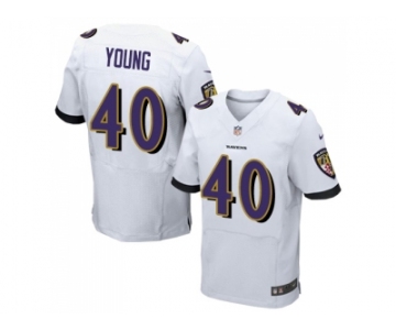 Nike Baltimore Ravens #40 Kenny Young White Men Stitched NFL New Elite Jersey