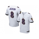 Nike Baltimore Ravens #8 Lamar Jackson White Men Stitched NFL New Elite Jersey