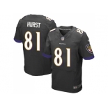 Nike Baltimore Ravens #81 Hayden Hurst Black Alternate Men Stitched NFL New Elite Jersey