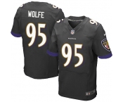 Nike Ravens #95 Derek Wolfe Black Alternate Men's Stitched NFL New Elite Jersey