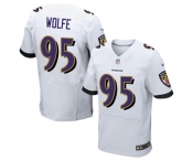 Nike Ravens #95 Derek Wolfe White Men's Stitched NFL New Elite Jersey