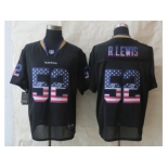 nike baltimore ravens #52 r.lewis black[Elite USA flag fashion]