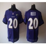 nike nfl baltimore ravens #20 reed purple[elite Art Patch]