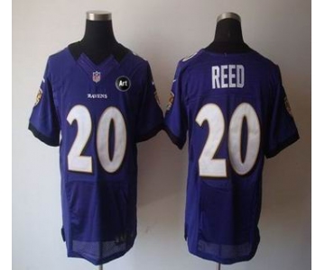 nike nfl baltimore ravens #20 reed purple[elite Art Patch]