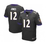 nike nfl jerseys baltimore ravens #12 jones black[Elite]