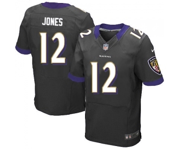 nike nfl jerseys baltimore ravens #12 jones black[Elite]