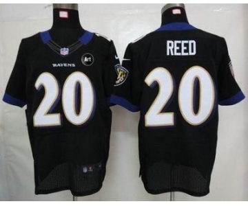 nike nfl jerseys baltimore ravens #20 reed black[Elite Art Patch]