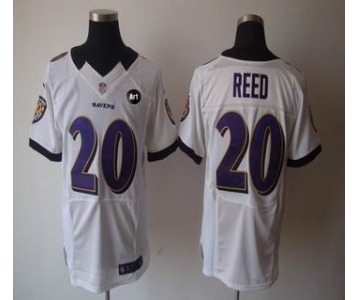 nike nfl jerseys baltimore ravens #20 reed white[elite Art Patch]