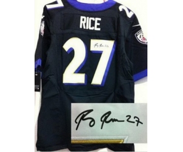 nike nfl jerseys baltimore ravens #27 ray rice black[Elite signature]