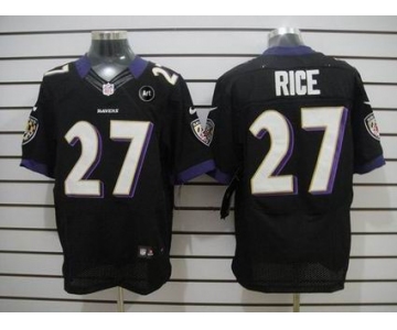 nike nfl jerseys baltimore ravens #27 ray rice black[elite Art Patch]