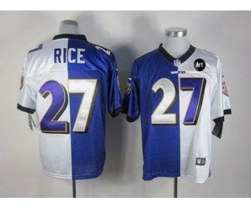 nike nfl jerseys baltimore ravens #27 ray rice purple-white[Elite split Art Patch]