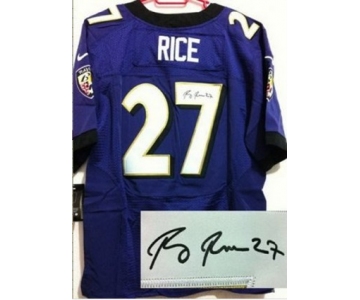 nike nfl jerseys baltimore ravens #27 ray rice purple[Elite signature]