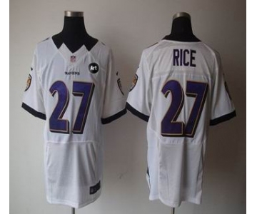 nike nfl jerseys baltimore ravens #27 ray rice white[elite Art Patch]