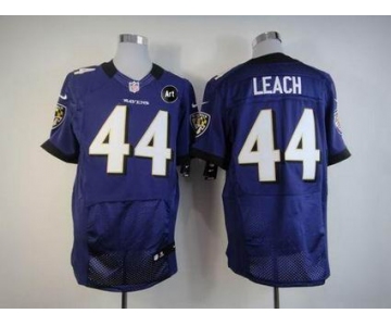 nike nfl jerseys baltimore ravens #44 leach purple[Elite Art Patch]