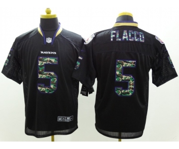 nike nfl jerseys baltimore ravens #5 flacco black[Elite Camo Fashion]