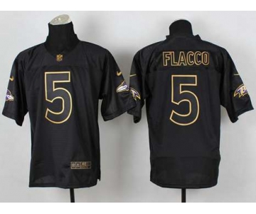 nike nfl jerseys baltimore ravens #5 flacco black[Elite gold lettering fashion]