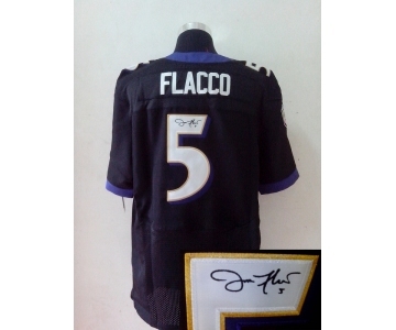 nike nfl jerseys baltimore ravens #5 flacco black[Elite signature]